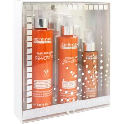 abril et nature Set de Soins Capillaires Professionnels Rehydration Hydratation Maximale pour Cheveux Secs Pack Shampooing, Masque et Sérum Restaure la Flexibilité et l’Aspect Sain 550 ml abril et nature Set de Soins Capillaires Professionnels Rehydration Hydratation Maximale pour Cheveux Secs Pack Shampooing, Masque et Sérum Restaure la Flexibilité et l’Aspect Sain 550 ml