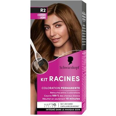 Schwarzkopf Kit Racines Coloration Racines Cheveux Permanente Enrichie d’une huile nourrissante Couverture Cheveux Blancs Retouche entre 2 Colorations Châtain Doré R2, 1 Unité (Lot de 1) Schwarzkopf Kit Racines Coloration Racines Cheveux Permanente Enrichie d’une huile nourrissante Couverture Cheveux Blancs Retouche entre 2 Colorations Châtain Doré R2, 1 Unité (Lot de 1)