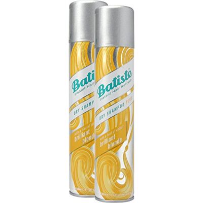 Batiste – Brilliant Blonde – Shampoing sec avec une touche de couleur – Pour cheveux blonds – Rafraîchit tous types de cheveux – Lot de 2 (2 x 200 ml) Batiste – Brilliant Blonde – Shampoing sec avec une touche de couleur – Pour cheveux blonds – Rafraîchit tous types de cheveux – Lot de 2 (2 x 200 ml)