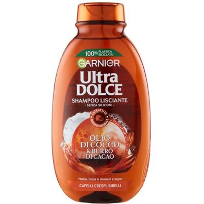 Garnier Ultra Dolce shampooing fortifiant pour cheveux en quête de volume et de douceur pour nettoyer et densifier avec formule équilibrée Garnier Ultra Dolce shampooing fortifiant pour cheveux en quête de volume et de douceur pour nettoyer et densifier avec formule équilibrée