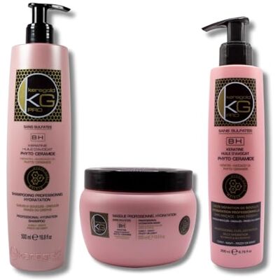 KeraGold KG Pro – Trio BH Boucles – Shampoing Sans Sulfates, Masque Hydratant & Gelée Définition Kératine, Huile d’Avocat & Phyto-Céramides Nutrition, Anti-Frizz & Définition KeraGold KG Pro – Trio BH Boucles – Shampoing Sans Sulfates, Masque Hydratant & Gelée Définition Kératine, Huile d’Avocat & Phyto-Céramides Nutrition, Anti-Frizz & Définition