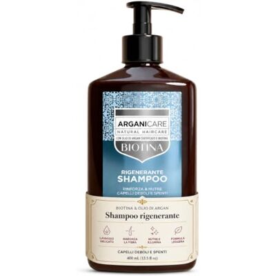 Arganicare Shampooing régénérant à la biotine enrichi en biotine et huile d'argan fortifie et nourrit fortifie et vitalité des cheveux Fabriqué en France 400 ml Arganicare Shampooing régénérant à la biotine enrichi en biotine et huile d'argan fortifie et nourrit fortifie et vitalité des cheveux Fabriqué en France 400 ml