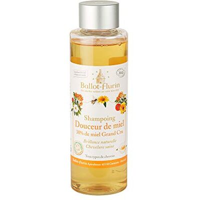 Ballot-Flurin Shampoing Douceur Miel shampoing sans sulfate, sans silicone et sans parabène Tout type de cheveux 30% de miel bio Fabriqué en France certifié Cosmébio 250 ml Ballot-Flurin Shampoing Douceur Miel shampoing sans sulfate, sans silicone et sans parabène Tout type de cheveux 30% de miel bio Fabriqué en France certifié Cosmébio 250 ml