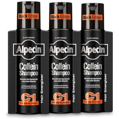 Alpecin Shampooing à café C1 Black Edition 3 x 250 ml Avec nouveau parfum Croissance naturelle des cheveux pour hommes Énergie pour cheveux forts Soin des cheveux pour hommes Fabriqué en Allemagne Alpecin Shampooing à café C1 Black Edition 3 x 250 ml Avec nouveau parfum Croissance naturelle des cheveux pour hommes Énergie pour cheveux forts Soin des cheveux pour hommes Fabriqué en Allemagne