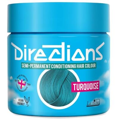 Directions La Riche Semi-Permanent Hair Color 88ml Tubs Turquoise Directions La Riche Semi-Permanent Hair Color 88ml Tubs Turquoise