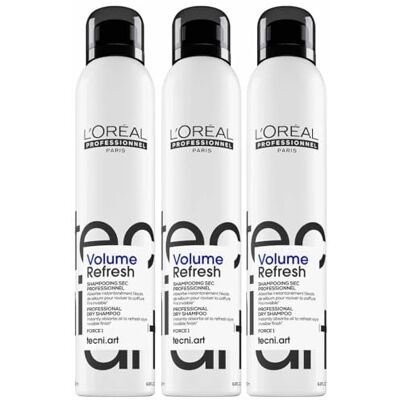L'Oréal Professionnel Paris L'Oréal Professionnel, Tecni Art, Volume Refresh Shampooing Sec 200 ml x 3, Fini Invisible L'Oréal Professionnel Paris L'Oréal Professionnel, Tecni Art, Volume Refresh Shampooing Sec 200 ml x 3, Fini Invisible