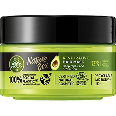 Nature Box Recovery Masque capillaire végétalien à 100% d'huile d'avocat pressée à froid, sans silicone ni parabène, 200 ml Nature Box Recovery Masque capillaire végétalien à 100% d'huile d'avocat pressée à froid, sans silicone ni parabène, 200 ml