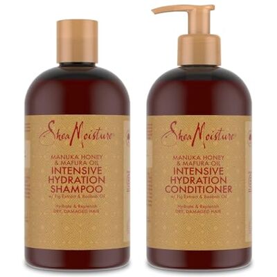 Shea Moisture SheaMoisture Shampooing et Après-shampooing pour cheveux secs et abîmés Miel de Manuka et Huile de Mafura Shampooing 1 x 384 ml, Après-shampooing 1 x 384 ml 2 articles Shea Moisture SheaMoisture Shampooing et Après-shampooing pour cheveux secs et abîmés Miel de Manuka et Huile de Mafura Shampooing 1 x 384 ml, Après-shampooing 1 x 384 ml 2 articles