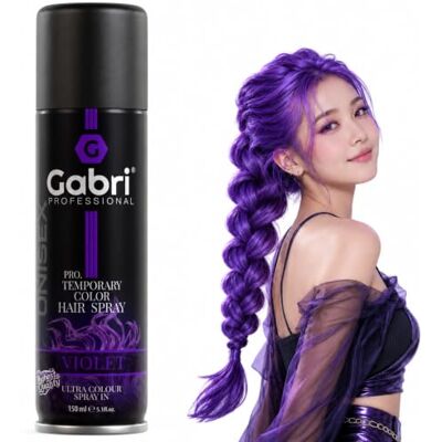G Gabri Gabri Color Spray 150 ml – Coloration pour cheveux – À pulvériser – Pro Temporary Hair Colour Spray (Violet, 150 ml (1 pièce) G Gabri Gabri Color Spray 150 ml – Coloration pour cheveux – À pulvériser – Pro Temporary Hair Colour Spray (Violet, 150 ml (1 pièce)