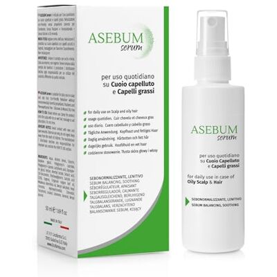 Licofarma Asebum Sérum Lotion Cheveux Gras Normaliser le Cuir Capellute Action Séborégulatrice et Apaisante Formulation Naturelle Flacon de 50 ml Licofarma Asebum Sérum Lotion Cheveux Gras Normaliser le Cuir Capellute Action Séborégulatrice et Apaisante Formulation Naturelle Flacon de 50 ml