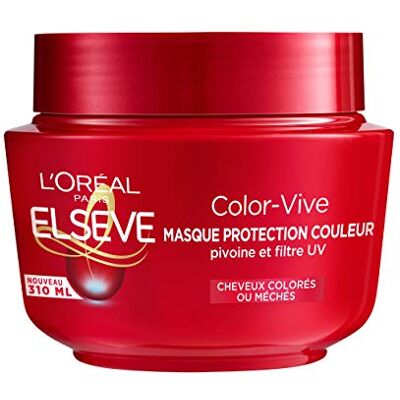 L'Oreal Paris L’ORÉAL PARIS Masque Protection Couleur Cheveux Colorés ou Méchés Pivoine et Filtre UV Elseve Color-Vive 310 ml L'Oreal Paris L’ORÉAL PARIS Masque Protection Couleur Cheveux Colorés ou Méchés Pivoine et Filtre UV Elseve Color-Vive 310 ml