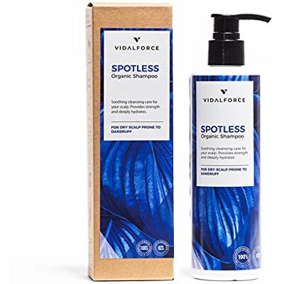 VIDALFORCE SPOTLESS Shampooing contre la dermatite séborrhéique et contre les pellicules I Shampooing biologique pour cuir chevelu sensible I Shampooing pour cuir chevelu sensible I Shampooing biologique VIDALFORCE SPOTLESS Shampooing contre la dermatite séborrhéique et contre les pellicules I Shampooing biologique pour cuir chevelu sensible I Shampooing pour cuir chevelu sensible I Shampooing biologique