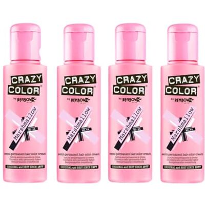 Crazy Color Crazy Colour Lot de 4 teintures semi-permanentes Marshmallow (4 x Rose) Crazy Color Crazy Colour Lot de 4 teintures semi-permanentes Marshmallow (4 x Rose)