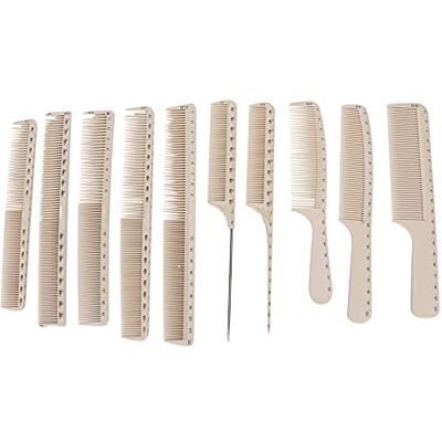 FILFEEL Lot de 10 peignes professionnels de coiffure, barbier, coiffure avec graduation pour salon de coiffure ou fournitures de maison FILFEEL Lot de 10 peignes professionnels de coiffure, barbier, coiffure avec graduation pour salon de coiffure ou fournitures de maison