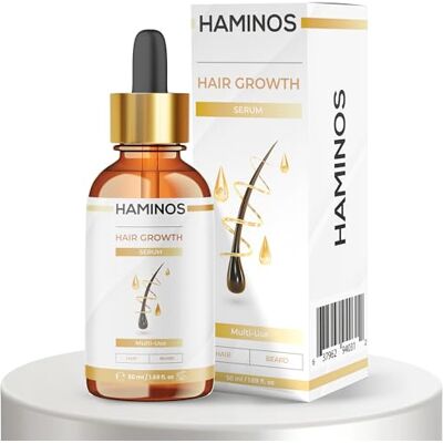 HAMINOS Sérum Croissance Capillaire avec Romarin, Ginseng, Gingembre et Peptides – Stimule et Renforce – Anti-Chute et Revitalisant FORMULE UNIQUE (50 ml) HAMINOS Sérum Croissance Capillaire avec Romarin, Ginseng, Gingembre et Peptides – Stimule et Renforce – Anti-Chute et Revitalisant FORMULE UNIQUE (50 ml)