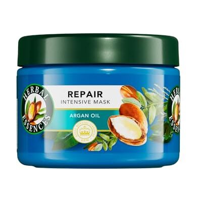 Herbal Essences Masque capillaire réparateur à l'huile d'argan 500 ml pour cheveux abîmés. Nourriture intense pour des cheveux plus doux et plus lisses. Mélangé avec des ingrédients d'origine Herbal Essences Masque capillaire réparateur à l'huile d'argan 500 ml pour cheveux abîmés. Nourriture intense pour des cheveux plus doux et plus lisses. Mélangé avec des ingrédients d'origine