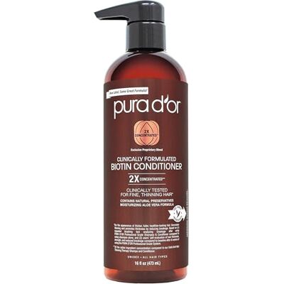 Pura D'Or Après-shampoing hydratant de qualité professionnelle testé cliniquement pour un résultat optimal, ingrédients naturels et biologiques, sans sulfate, pour homme et femme, 473 ml Pura D'Or Après-shampoing hydratant de qualité professionnelle testé cliniquement pour un résultat optimal, ingrédients naturels et biologiques, sans sulfate, pour homme et femme, 473 ml