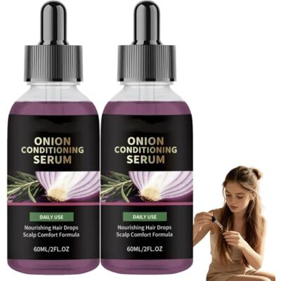 WMGDLP Sérum capillaire à l'oignon et au romarin Huile nourrissante pour le cuir chevelu pour les cheveux clairsemés, secs et crépus, sérum à l'oignon hydratant anti-frisottis (2 pièces) WMGDLP Sérum capillaire à l'oignon et au romarin Huile nourrissante pour le cuir chevelu pour les cheveux clairsemés, secs et crépus, sérum à l'oignon hydratant anti-frisottis (2 pièces)