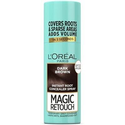 L'Oreal Paris L'Oréal Magic Retouch Instant Root Concealer Spray idéal pour retoucher la repousse des racines grises, application facile, formule légère, couleur : marron foncé, 75 ml L'Oreal Paris L'Oréal Magic Retouch Instant Root Concealer Spray idéal pour retoucher la repousse des racines grises, application facile, formule légère, couleur : marron foncé, 75 ml
