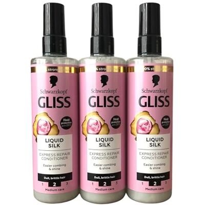 Schwarzkopf Gliss Hair Repair Liquid Silk Express Repair Après-shampoing 200 ml Lot de 3 Schwarzkopf Gliss Hair Repair Liquid Silk Express Repair Après-shampoing 200 ml Lot de 3