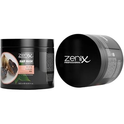 zenix Black Garlic Hair Care Mask 500 ml Masque capillaire à l'ail Cure réparatrice intensive pour cheveux cassants, secs et abîmés Cure pour cheveux à l'ail noir Black Garlic Oil zenix Black Garlic Hair Care Mask 500 ml Masque capillaire à l'ail Cure réparatrice intensive pour cheveux cassants, secs et abîmés Cure pour cheveux à l'ail noir Black Garlic Oil