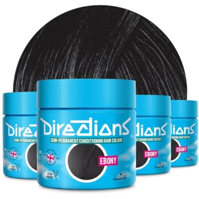 La Riche Directions Lot de 4 colorations semi-permanentes pour cheveux Ébène 100 ml La Riche Directions Lot de 4 colorations semi-permanentes pour cheveux Ébène 100 ml