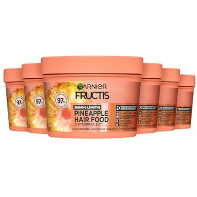 Fructis Garnier Hair Food Pineapple Masque capillaire 3 en 1 6 x 400 ml Cheveux longs ternes Fructis Garnier Hair Food Pineapple Masque capillaire 3 en 1 6 x 400 ml Cheveux longs ternes