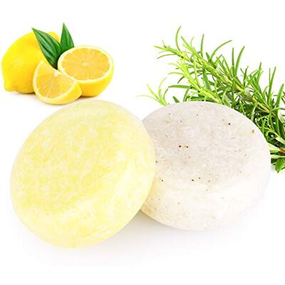 PHOGARY 2PCS Barre de Shampooing de Cheveux, Hair Soap Shampooing Essence Végétale Naturel Parfumée pour Cheveux Secs et Abîmés 3,88 oz (Romarin + Citron) PHOGARY 2PCS Barre de Shampooing de Cheveux, Hair Soap Shampooing Essence Végétale Naturel Parfumée pour Cheveux Secs et Abîmés 3,88 oz (Romarin + Citron)