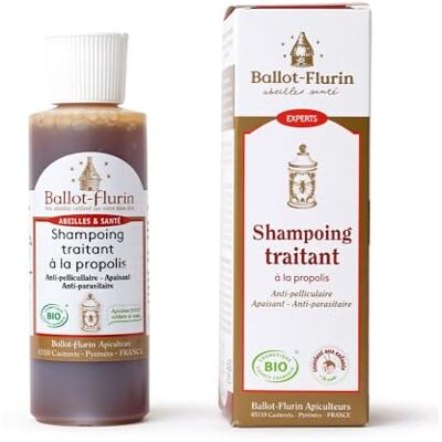 Ballot-Flurin Shampoing traitant à la Propolis BIO Anti-pelliculaire • Apaisant • Anti-parasitaire Tout type de cheveux Certifié Cosmébio Fabriqué en France 125ml Ballot-Flurin Shampoing traitant à la Propolis BIO Anti-pelliculaire • Apaisant • Anti-parasitaire Tout type de cheveux Certifié Cosmébio Fabriqué en France 125ml
