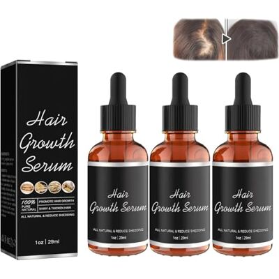 ZRREMRE Noor Sérum de croissance des cheveux olives africaines, 3 pièces, anti-chute, nourrit les cheveux secs et abîmés ZRREMRE Noor Sérum de croissance des cheveux olives africaines, 3 pièces, anti-chute, nourrit les cheveux secs et abîmés
