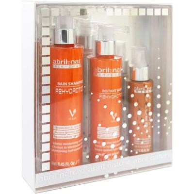 abril et nature Set de Soins Capillaires Professionnels Rehydration Hydratation Maximale pour Cheveux Secs Pack Shampooing, Masque et Sérum Restaure la Flexibilité et l’Aspect Sain 550 ml abril et nature Set de Soins Capillaires Professionnels Rehydration Hydratation Maximale pour Cheveux Secs Pack Shampooing, Masque et Sérum Restaure la Flexibilité et l’Aspect Sain 550 ml