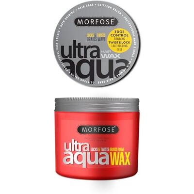 MORFOSE Ultra Aqua Wax 500 ml – Tenue forte avec brillance et humidité pour tresses ondulées, boucles, contrôle des bords – Tenue longue durée – Utilisation unisexe MORFOSE Ultra Aqua Wax 500 ml – Tenue forte avec brillance et humidité pour tresses ondulées, boucles, contrôle des bords – Tenue longue durée – Utilisation unisexe