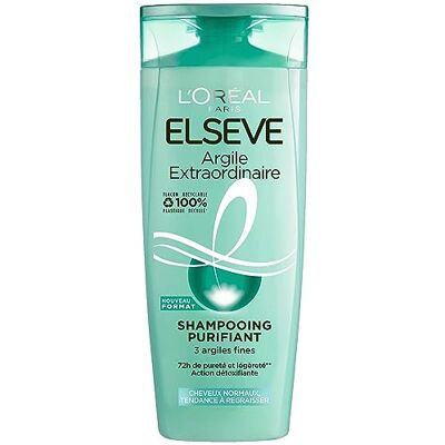 L'Oreal Paris L’Oréal Paris Shampooing Purifiant pour Cheveux Normaux Ayant Tendance à Regraisser Cuir Chevelu Purifié Enrichi en Argiles Fines Elseve Argile Extraordinaire 300 ml L'Oreal Paris L’Oréal Paris Shampooing Purifiant pour Cheveux Normaux Ayant Tendance à Regraisser Cuir Chevelu Purifié Enrichi en Argiles Fines Elseve Argile Extraordinaire 300 ml