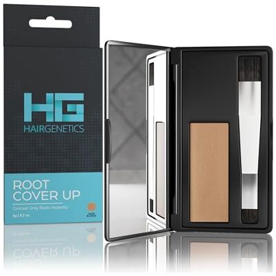 Hair Genetics Root Cover Up cachez vos racines grises et vos taches chauves rapidement et facilement, la poudre de retouche de racines d'aspect naturel définit et remplit les sourcils… (Blond foncé) Hair Genetics Root Cover Up cachez vos racines grises et vos taches chauves rapidement et facilement, la poudre de retouche de racines d'aspect naturel définit et remplit les sourcils… (Blond foncé)