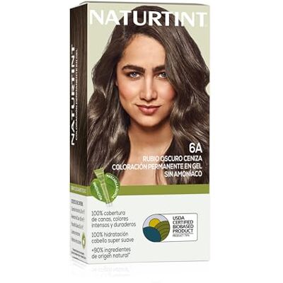 Naturtint Biobased Coloration permanente sans ammoniaque 100 % couverture des cheveux blancs Ingrédients naturels Couleur intense et durable 6A Blond foncé cendré 170 ml Naturtint Biobased Coloration permanente sans ammoniaque 100 % couverture des cheveux blancs Ingrédients naturels Couleur intense et durable 6A Blond foncé cendré 170 ml