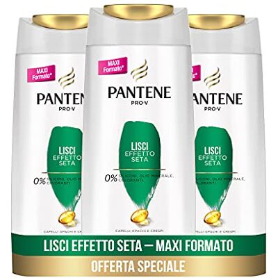 Pantene Pro-V Shampooing effet soie pour cheveux lisses, apporte douceur et contrôle l'effet frisottis, 3 x 675 ml Pantene Pro-V Shampooing effet soie pour cheveux lisses, apporte douceur et contrôle l'effet frisottis, 3 x 675 ml