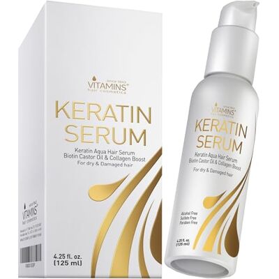 VITAMINS hair cosmetics Vitamins Sérum Kératine Cheveux Secs et Abîmés Soin Proteine Fortifiant à Huile de Castor, Biotine et Collagene Thermoprotecteur Anti Frisottis Protection Chaleur VITAMINS hair cosmetics Vitamins Sérum Kératine Cheveux Secs et Abîmés Soin Proteine Fortifiant à Huile de Castor, Biotine et Collagene Thermoprotecteur Anti Frisottis Protection Chaleur