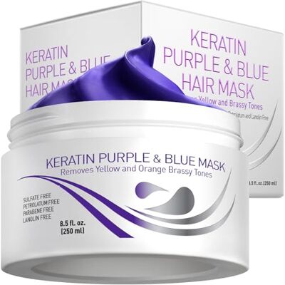 VITAMINS hair cosmetics Masque capillaire violet pour coiffure cuivrée Traitement revitalisant en profondeur Toner bleu pour cheveux blonds Kératine et huile d'argan Toner violet sans sulfate VITAMINS hair cosmetics Masque capillaire violet pour coiffure cuivrée Traitement revitalisant en profondeur Toner bleu pour cheveux blonds Kératine et huile d'argan Toner violet sans sulfate