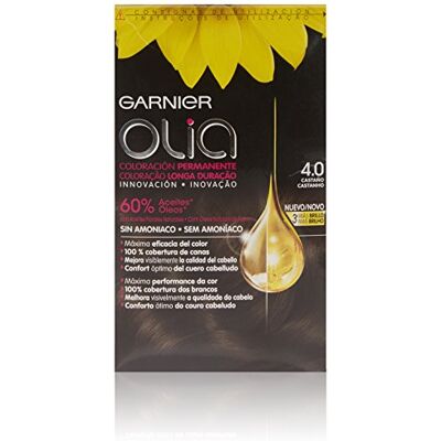 Garnier Olia Coloración Permanente Sin Amoniaco Para Un Olor Agradable Con Aceites Florales De Origen Natural Castaño 4 0 Santé et soins personnels Garnier Olia Coloración Permanente Sin Amoniaco Para Un Olor Agradable Con Aceites Florales De Origen Natural Castaño 4 0 Santé et soins personnels