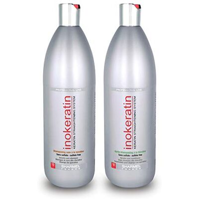 inokeratin Duo Shampoing & Après-Shampoing Sans Sulfate, Sans Silicone, Sans Parabène 2 x 1000ml Booster Après Lissage Brésilien Made in France (2 x 1000 ml) inokeratin Duo Shampoing & Après-Shampoing Sans Sulfate, Sans Silicone, Sans Parabène 2 x 1000ml Booster Après Lissage Brésilien Made in France (2 x 1000 ml)