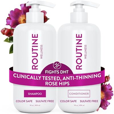 Routine Wellness Shampoing et après-shampoing anti-chute pour cheveux affaiblis Bloqueur de DHT avec biotine pour homme et femme Couleur : Routine Wellness Shampoing et après-shampoing anti-chute pour cheveux affaiblis Bloqueur de DHT avec biotine pour homme et femme Couleur :