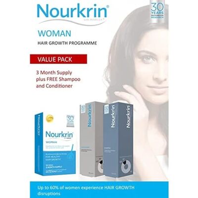 Nourkrin Woman Value Pack avec shampoing et après-shampoing gratuits Nourkrin Woman Value Pack avec shampoing et après-shampoing gratuits