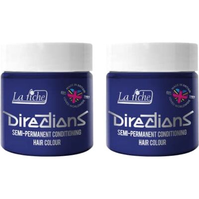 La Riche Directions Lot de 2 colorations semi-permanentes pour cheveux Bleu fluo 100 ml La Riche Directions Lot de 2 colorations semi-permanentes pour cheveux Bleu fluo 100 ml