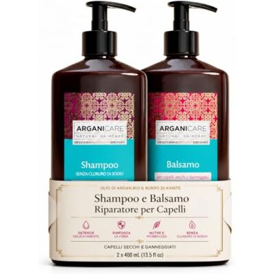 Arganicare – Coffret Shampoing & Après-Shampoing à l’Huile d’Argan – Nutrition Intense et Réparation – Cheveux Secs et Abîmés – Douceur, Brillance et Renforcement – Kit 2×400 ml Arganicare – Coffret Shampoing & Après-Shampoing à l’Huile d’Argan – Nutrition Intense et Réparation – Cheveux Secs et Abîmés – Douceur, Brillance et Renforcement – Kit 2×400 ml