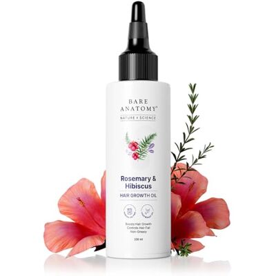 Bare Anatomy Nature x Science Huile de croissance des cheveux au romarin et à l'hibiscus pour homme et femme Favorise la nouvelle croissance et renforce Nourrit le cuir chevelu et contrôle Bare Anatomy Nature x Science Huile de croissance des cheveux au romarin et à l'hibiscus pour homme et femme Favorise la nouvelle croissance et renforce Nourrit le cuir chevelu et contrôle