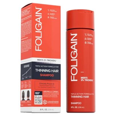 Foligain Shampoing ANTI CHUTE DE CHEVEUX et CALVITIE pour Homme Contient 2% TRIOXIDIL Soin cheveux fins et fragiles Renforce et Densifie les cheveux Stimule la REPOUSSE rapide Sans sulfate Foligain Shampoing ANTI CHUTE DE CHEVEUX et CALVITIE pour Homme Contient 2% TRIOXIDIL Soin cheveux fins et fragiles Renforce et Densifie les cheveux Stimule la REPOUSSE rapide Sans sulfate