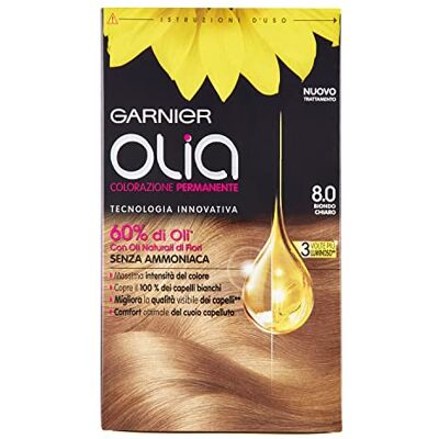 Garnier Coloration permanente et coloration de Olia 8.0 blond clair Garnier Coloration permanente et coloration de Olia 8.0 blond clair