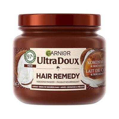 Garnier Ultra Doux Masque Lait de Coco & Macadamia Cheveux normaux à secs 340 ml Garnier Ultra Doux Masque Lait de Coco & Macadamia Cheveux normaux à secs 340 ml