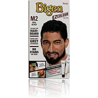 Bigen EZ Colour for Men Couvre les cheveux et la barbe gris en 10 min Formule sans taches M2 Noir Véritable Bigen EZ Colour for Men Couvre les cheveux et la barbe gris en 10 min Formule sans taches M2 Noir Véritable