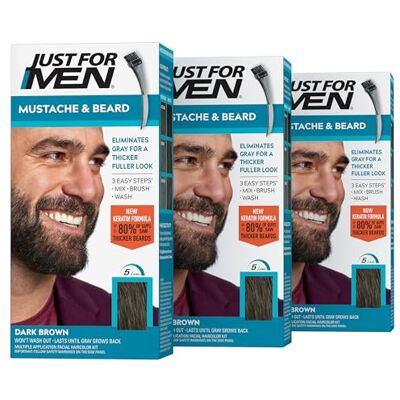 Just for men Lot de 3 flacons de gel de soin pour barbe Marron foncé 14 g Just for men Lot de 3 flacons de gel de soin pour barbe Marron foncé 14 g
